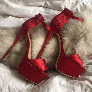 Red high platform Stilettos